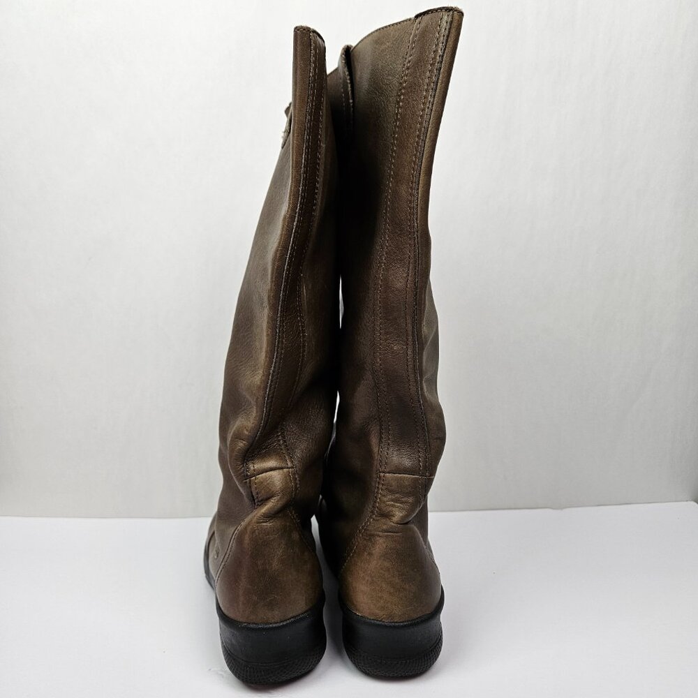 KEEN KJ BLVD Brown Leather Pull On Mid-Calf Tall Boot 10 53025-SLBK - Picture 8 of 14